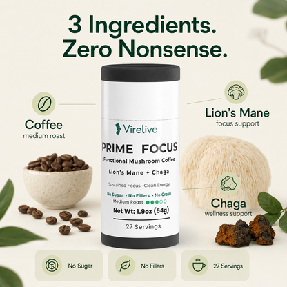 VireLive Prime Focus Mushroom Coffee